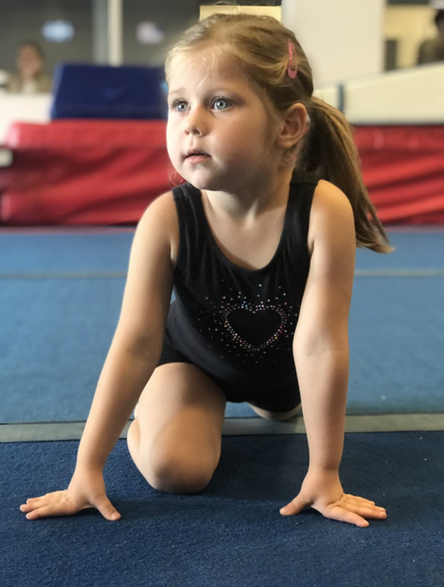 Young beginner student in class