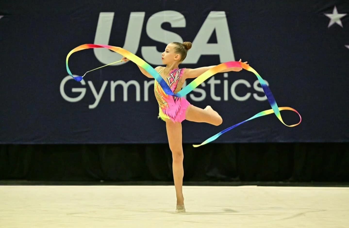 Ribbon routine at USA Gymnastics